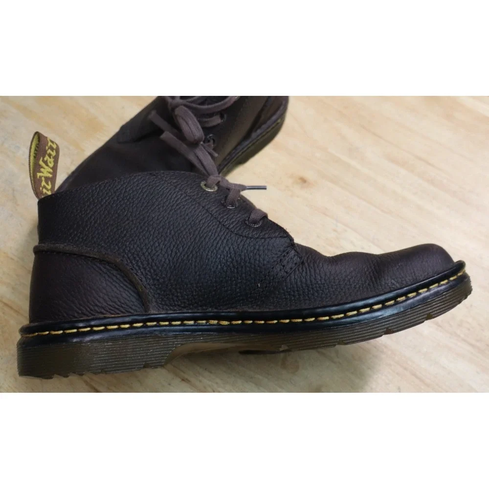 Dr Martens Industrial Sussex Brown Leather Docs‎ Boots Shoe Lace Mens Size 9